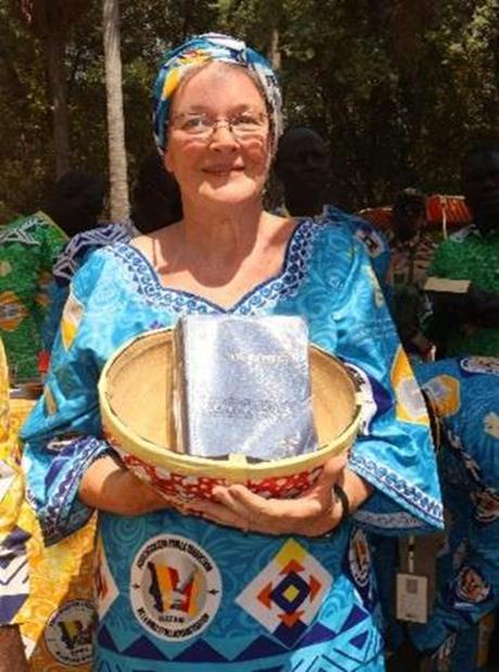 Jackie at the dedication of the Kera Bible